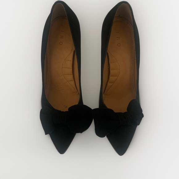IRO Escaknot Black Suede Pumps embellished with a bow - Picture 11 of 15